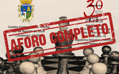 INFORMAMOS DE QUE EL AFORO DEL XXIII OPEN «CIUDAD DE COÍN» SE HA COMPLETADO.